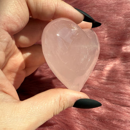 Stunning Flashy Medium Rose Quartz Heart