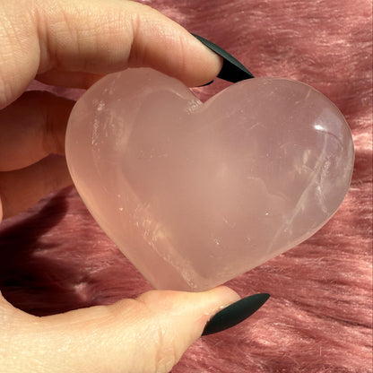 Stunning Flashy Medium Rose Quartz Heart