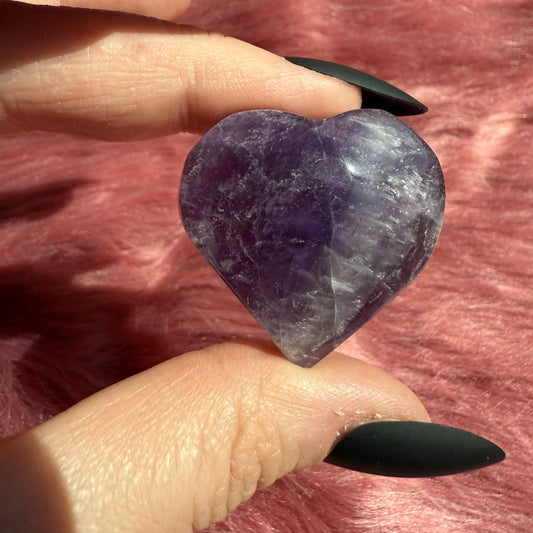 ONE (1) Stunning Small Amethyst Heart - Intuitively Selected