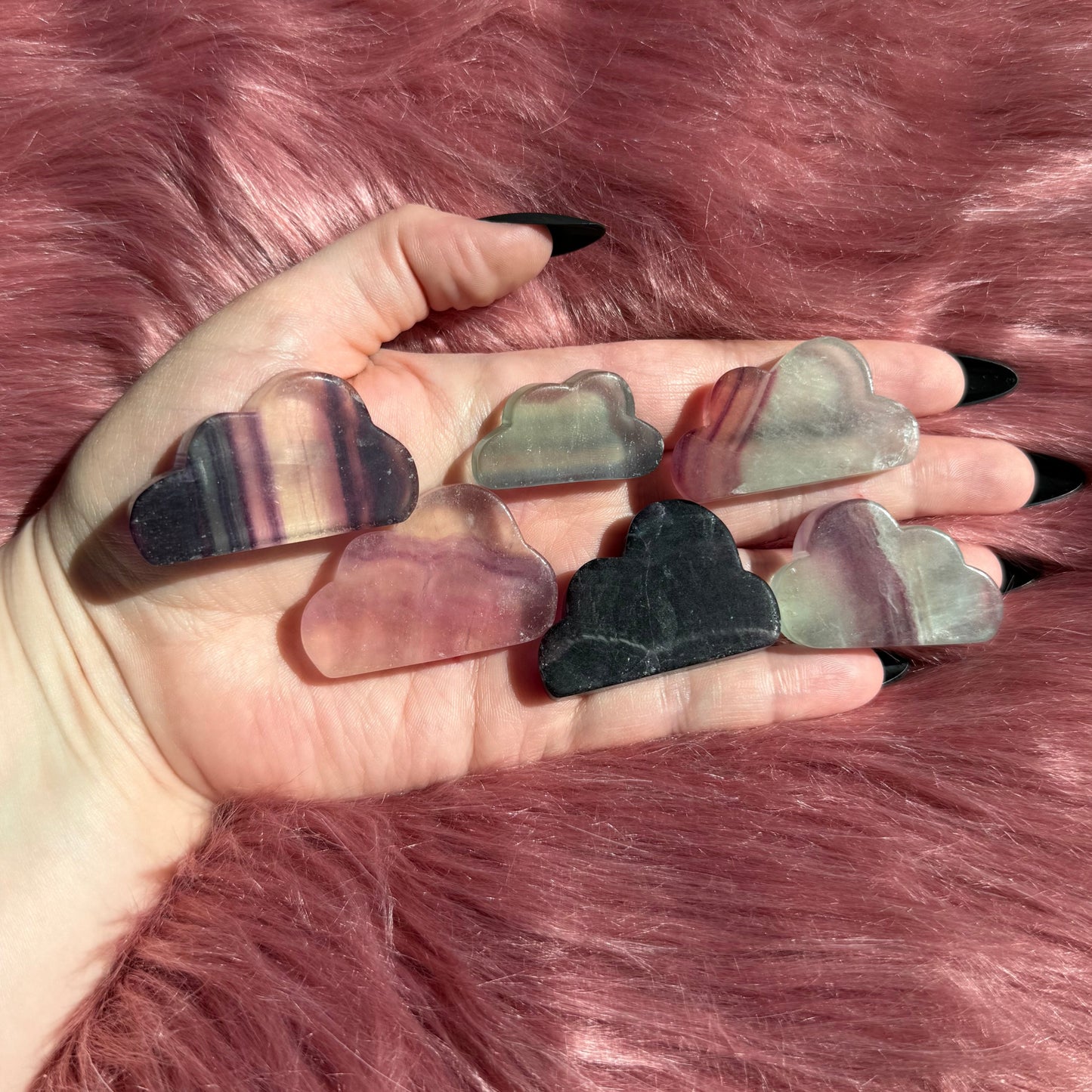 ONE (1) Stunning High Quality Fluorite Mini Cloud Carving