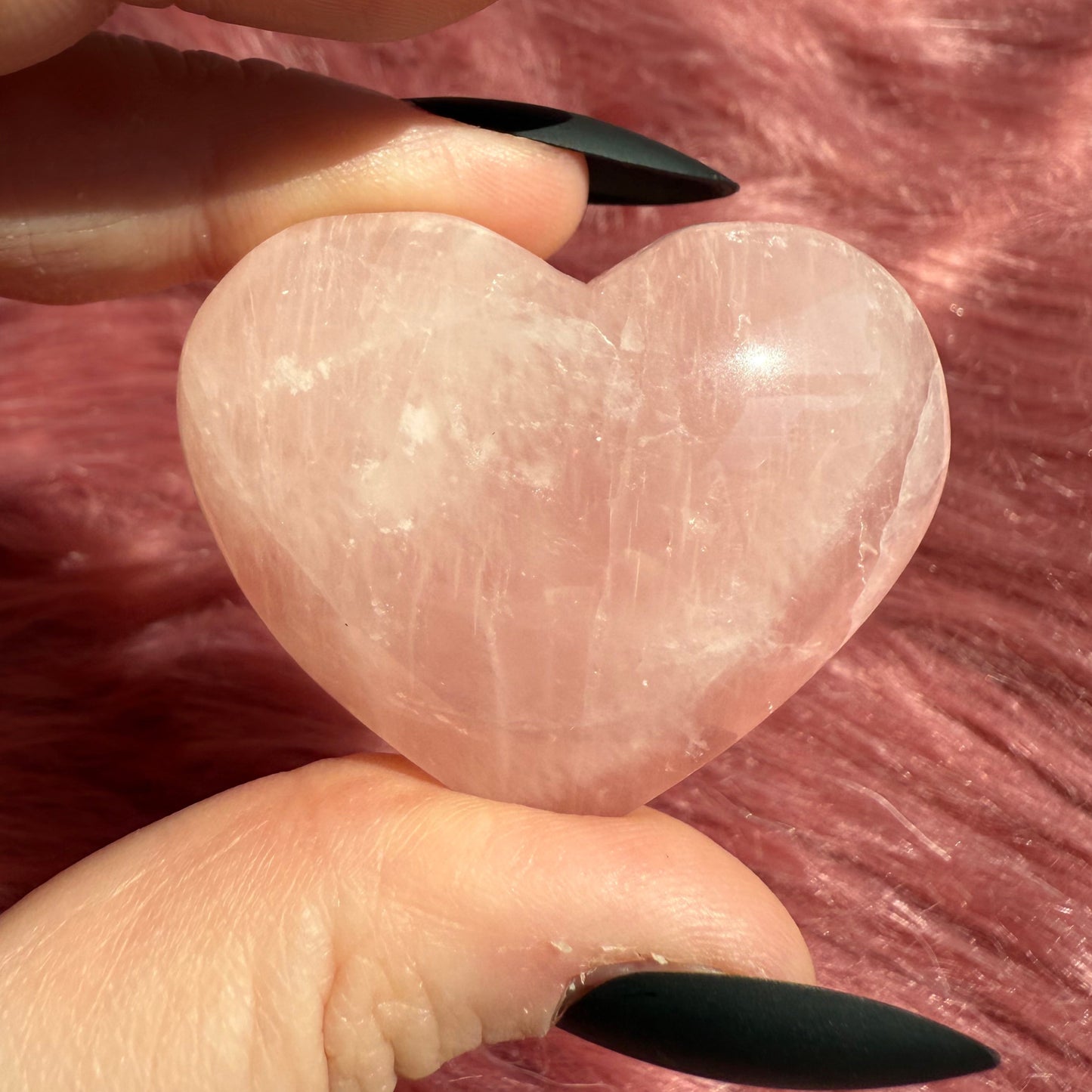 ONE (1) Stunning Flashy Small Rose Quartz Heart - Intuitively Selected