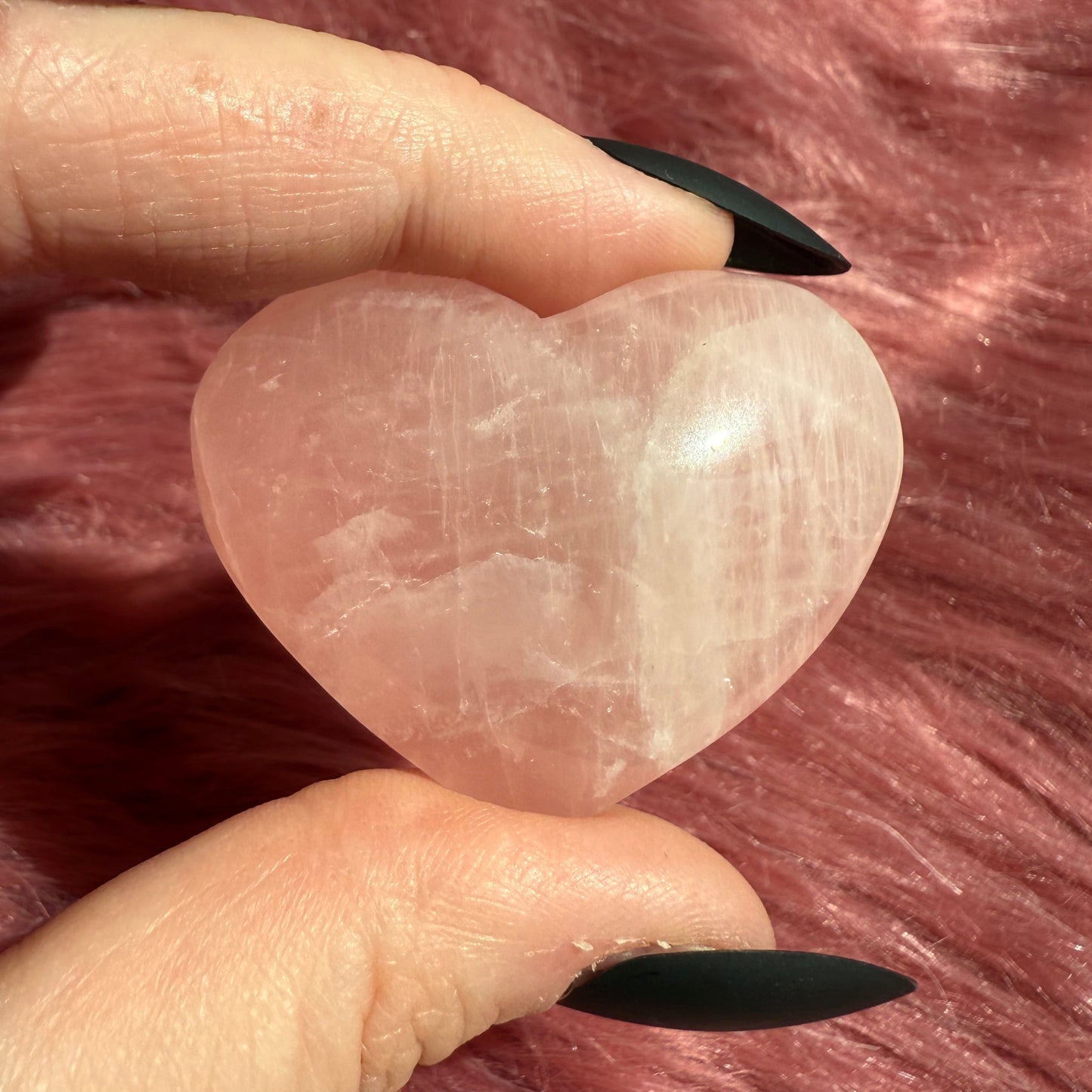 ONE (1) Stunning Flashy Small Rose Quartz Heart - Intuitively Selected