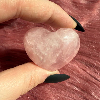 ONE (1) Stunning Flashy Small Rose Quartz Heart - Intuitively Selected