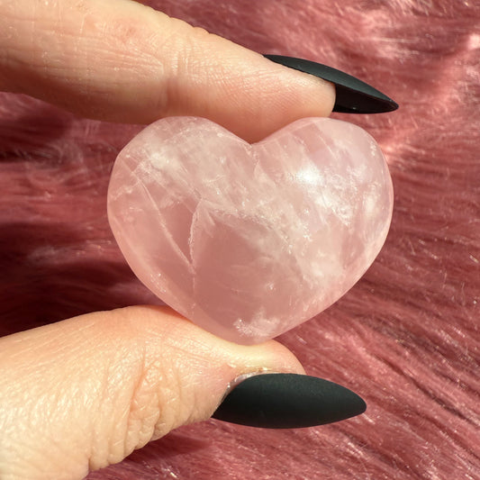 ONE (1) Stunning Flashy Small Rose Quartz Heart - Intuitively Selected