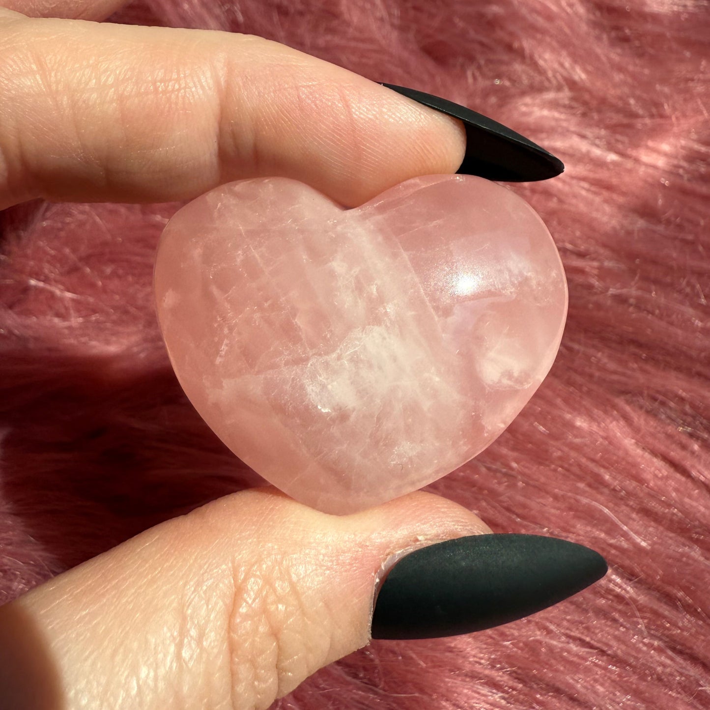 ONE (1) Stunning Flashy Small Rose Quartz Heart - Intuitively Selected