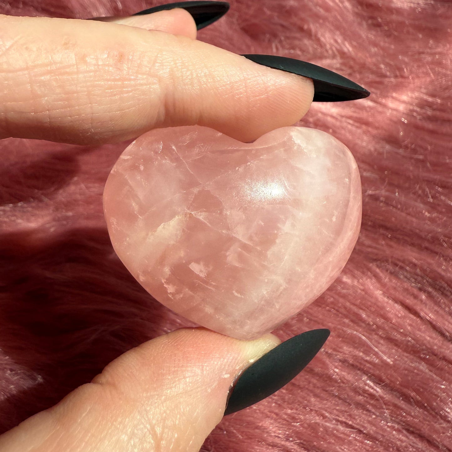 ONE (1) Stunning Flashy Small Rose Quartz Heart - Intuitively Selected