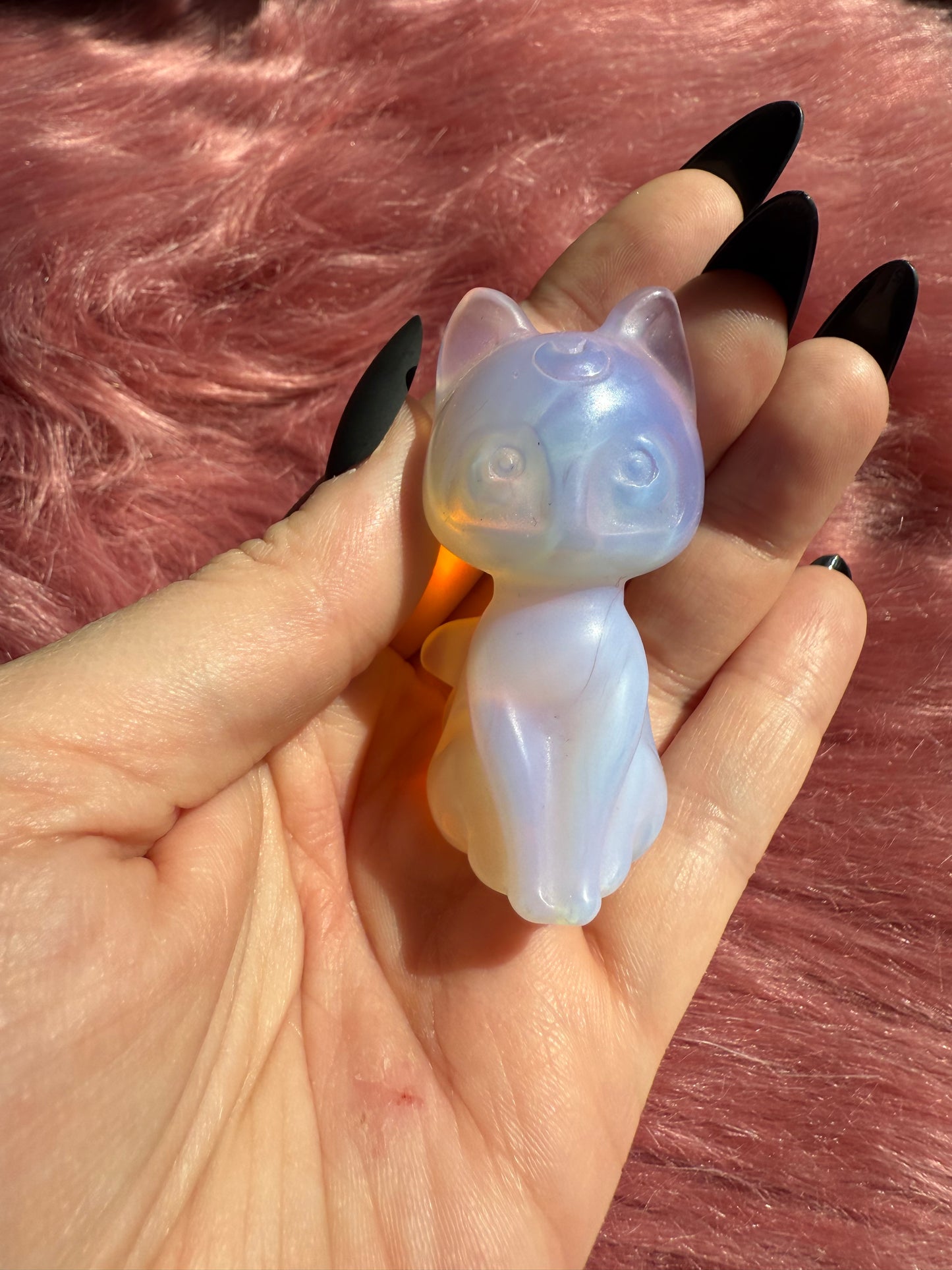 Stunning High Quality Luna Pink Opalite Carving