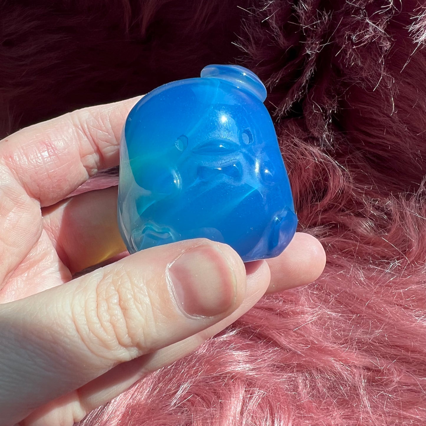 Stunning High Quality Blue Opalite Tuxedo Penguin Carving