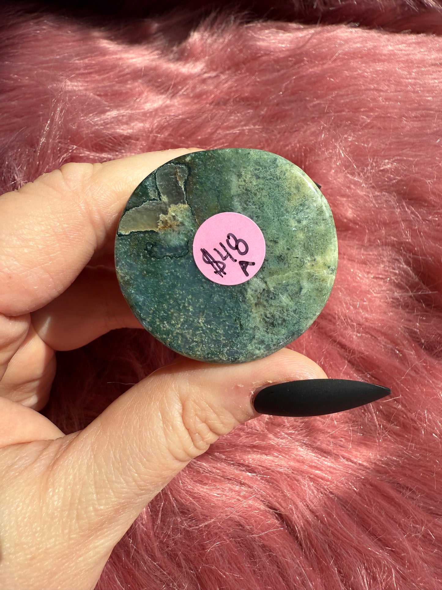 Stunning High Quality Moss Agate Moon Princess Carving