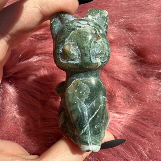 Stunning High Quality Artemis Moss Agate Carving