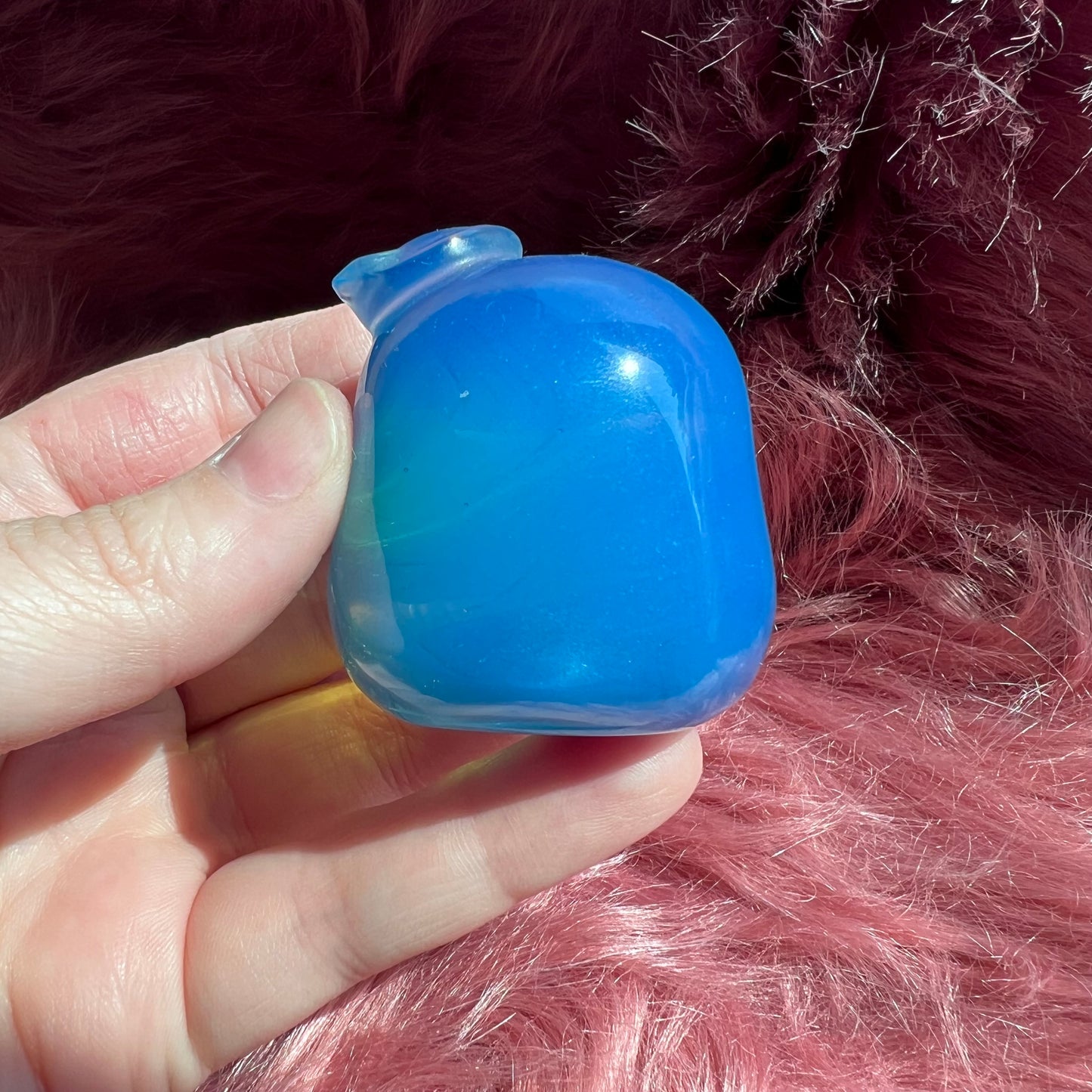 Stunning High Quality Blue Opalite Tuxedo Penguin Carving
