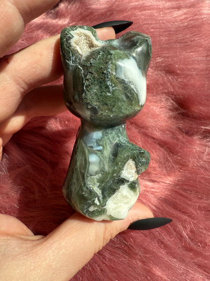 Stunning High Quality Artemis Moss Agate Carving