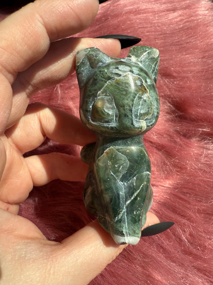 Stunning High Quality Artemis Moss Agate Carving