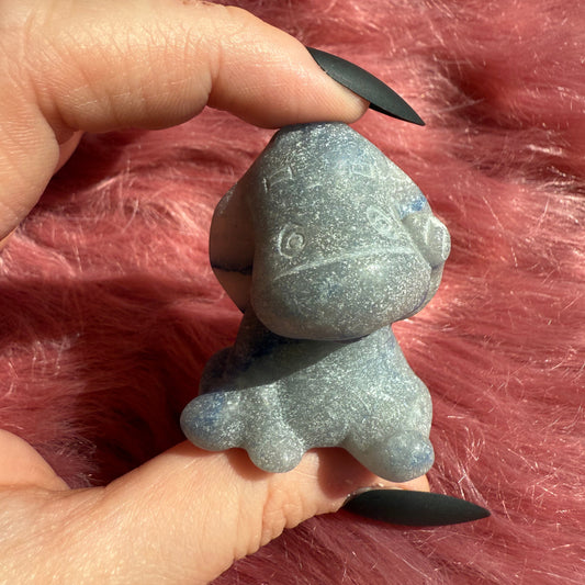 Stunning High Quality Blue Aventurine Donkey Carving - A