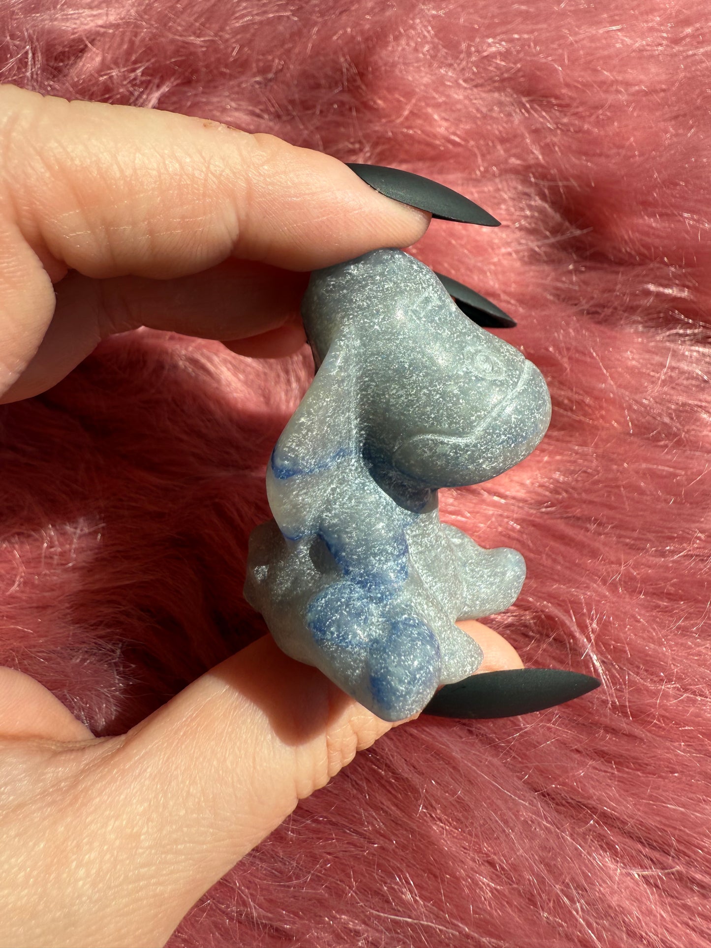 Stunning High Quality Blue Aventurine Donkey Carving - A
