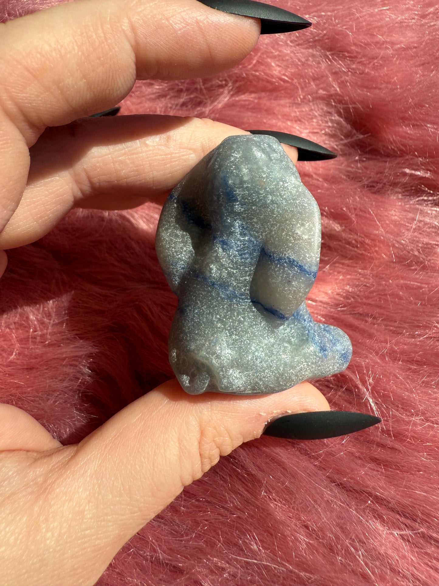 Stunning High Quality Blue Aventurine Donkey Carving - A
