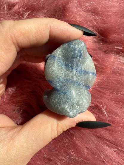 Stunning High Quality Blue Aventurine Donkey Carving - A