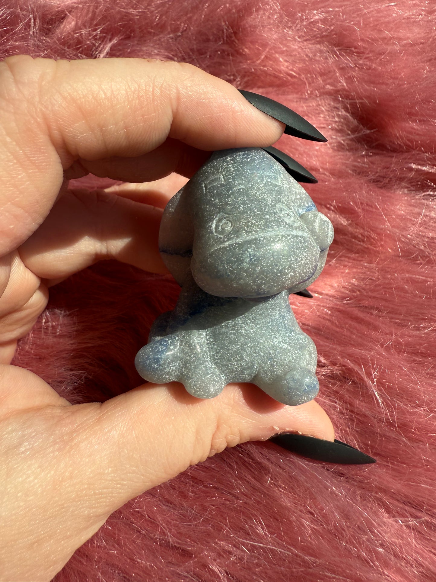 Stunning High Quality Blue Aventurine Donkey Carving - A