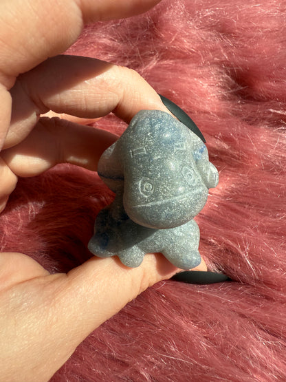 Stunning High Quality Blue Aventurine Donkey Carving - A