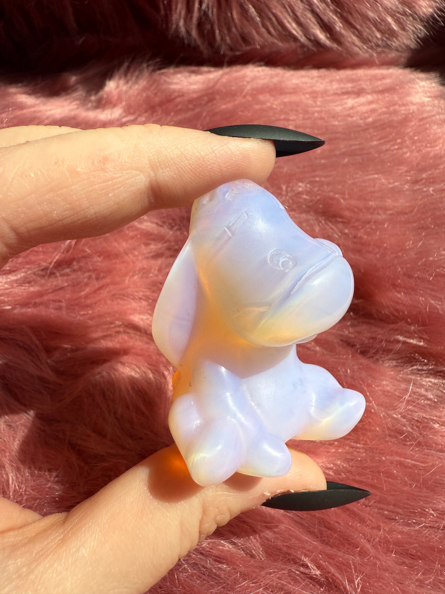 Stunning High Quality Pink Opalite Donkey Carving