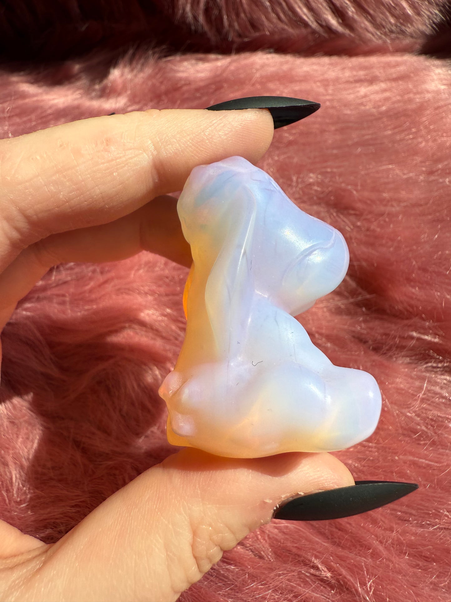 Stunning High Quality Pink Opalite Donkey Carving