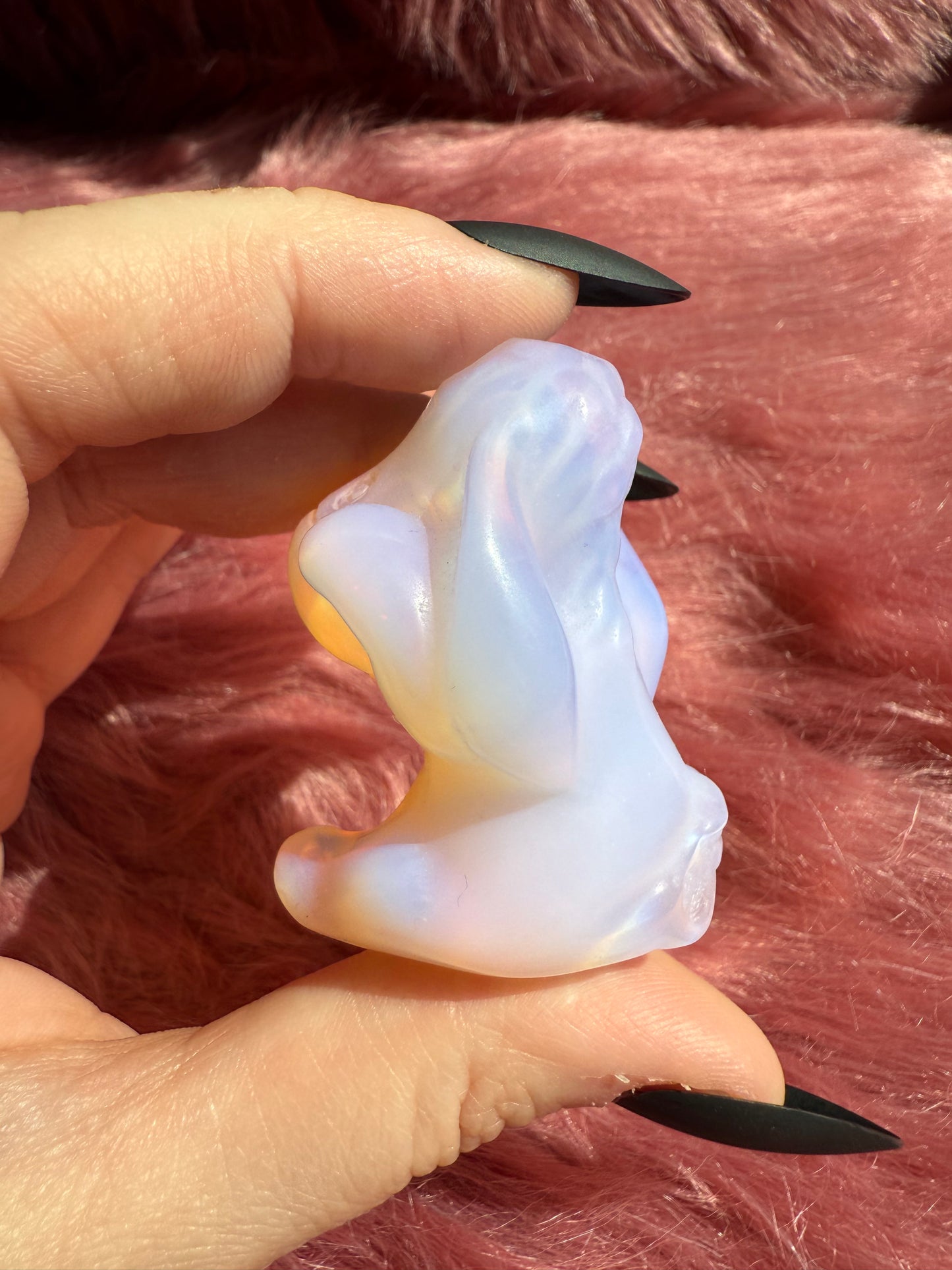 Stunning High Quality Pink Opalite Donkey Carving