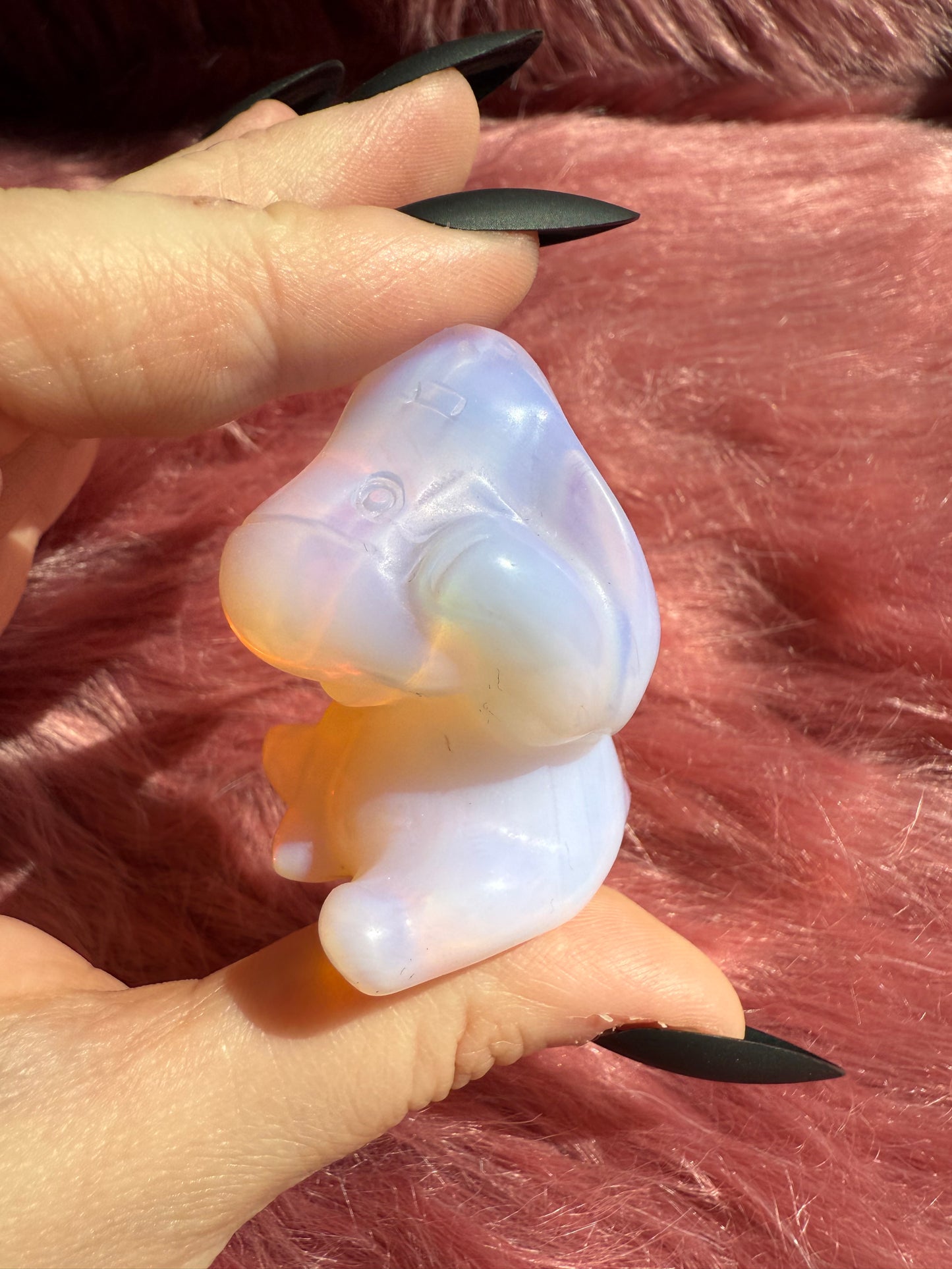Stunning High Quality Pink Opalite Donkey Carving