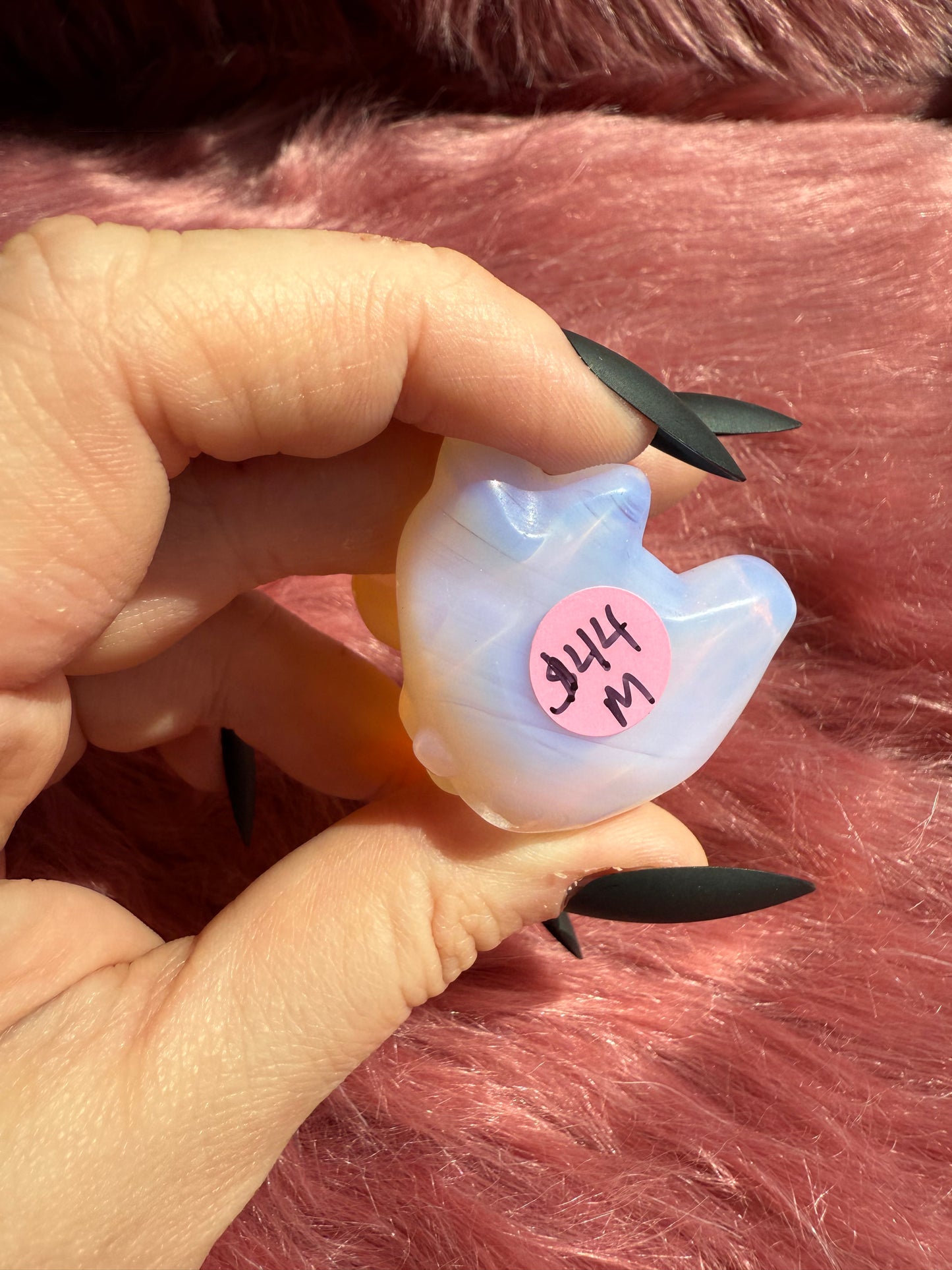 Stunning High Quality Pink Opalite Donkey Carving
