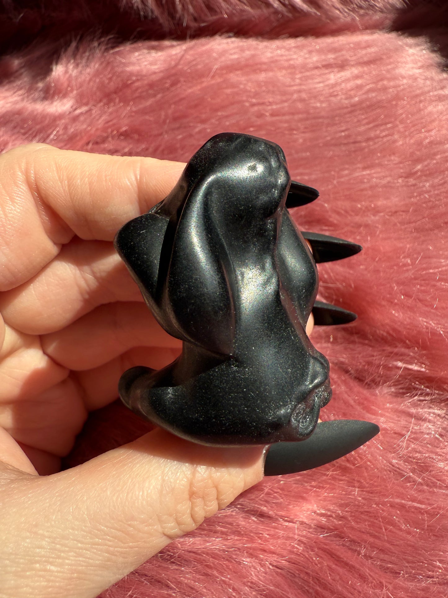 Stunning High Quality Black Obsidian Donkey Carving