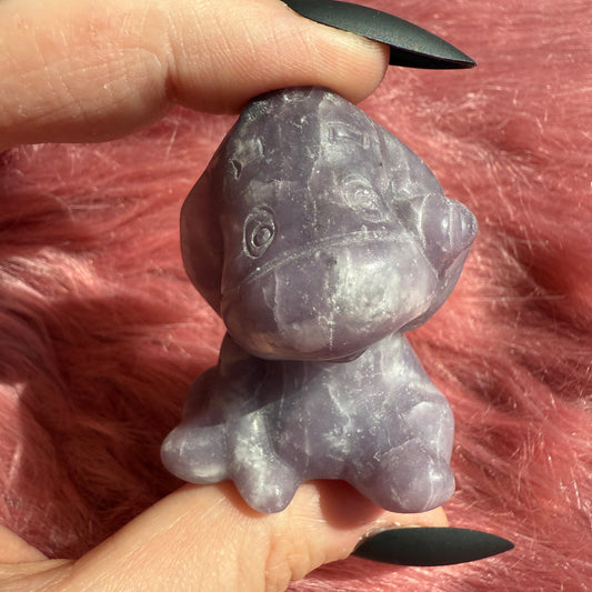 Stunning High Quality Lepidolite Donkey Carving - L