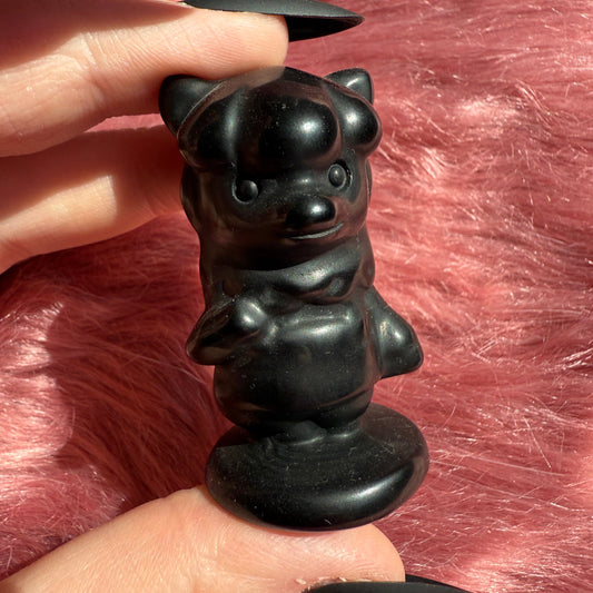 Stunning High Quality AC Llama Black Obsidian Carving