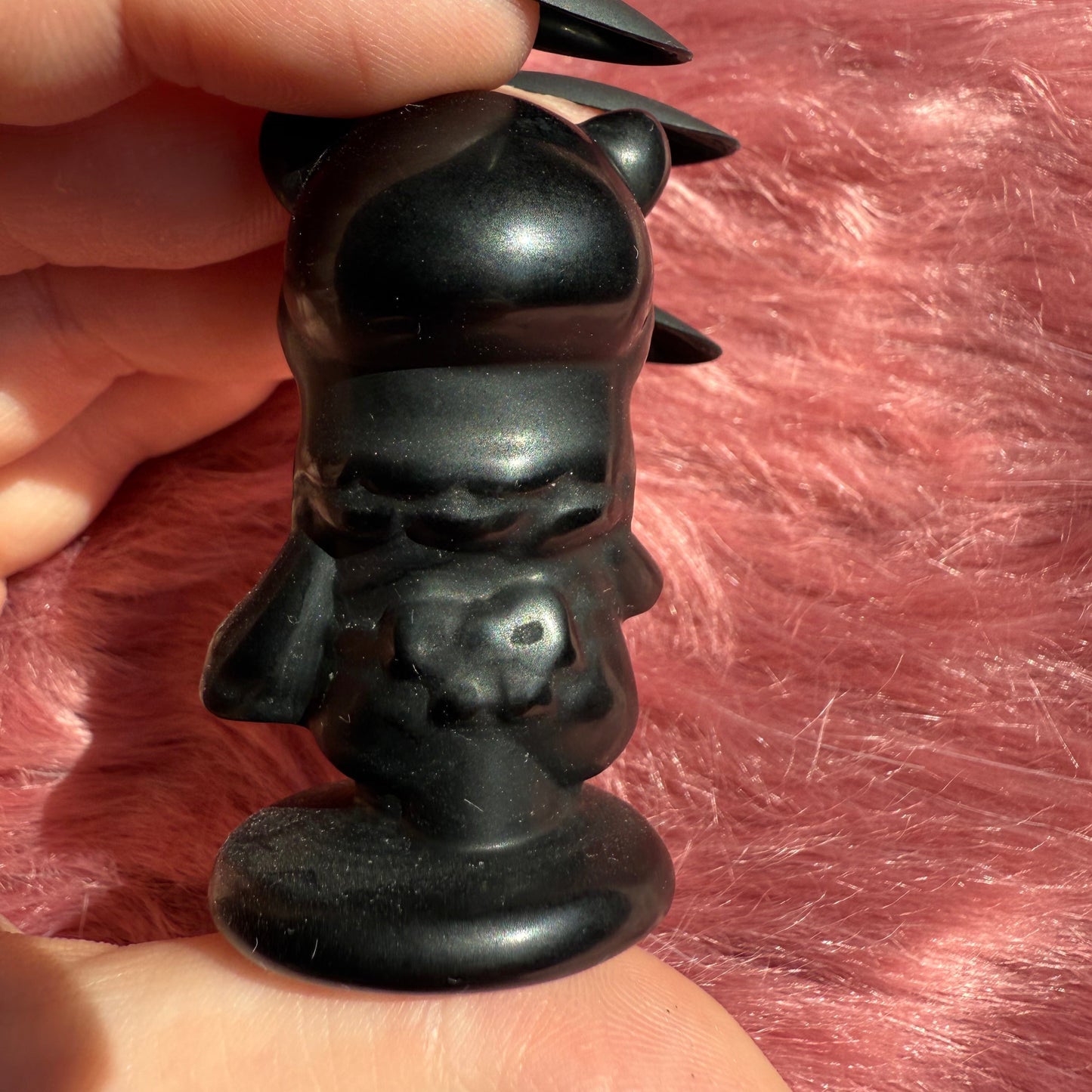 Stunning High Quality AC Llama Black Obsidian Carving