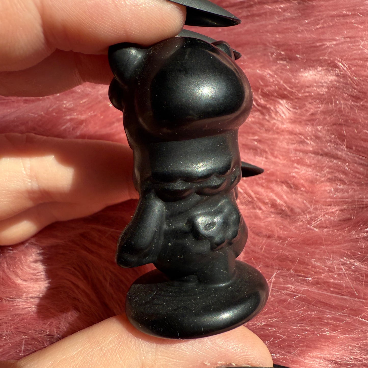 Stunning High Quality AC Llama Black Obsidian Carving
