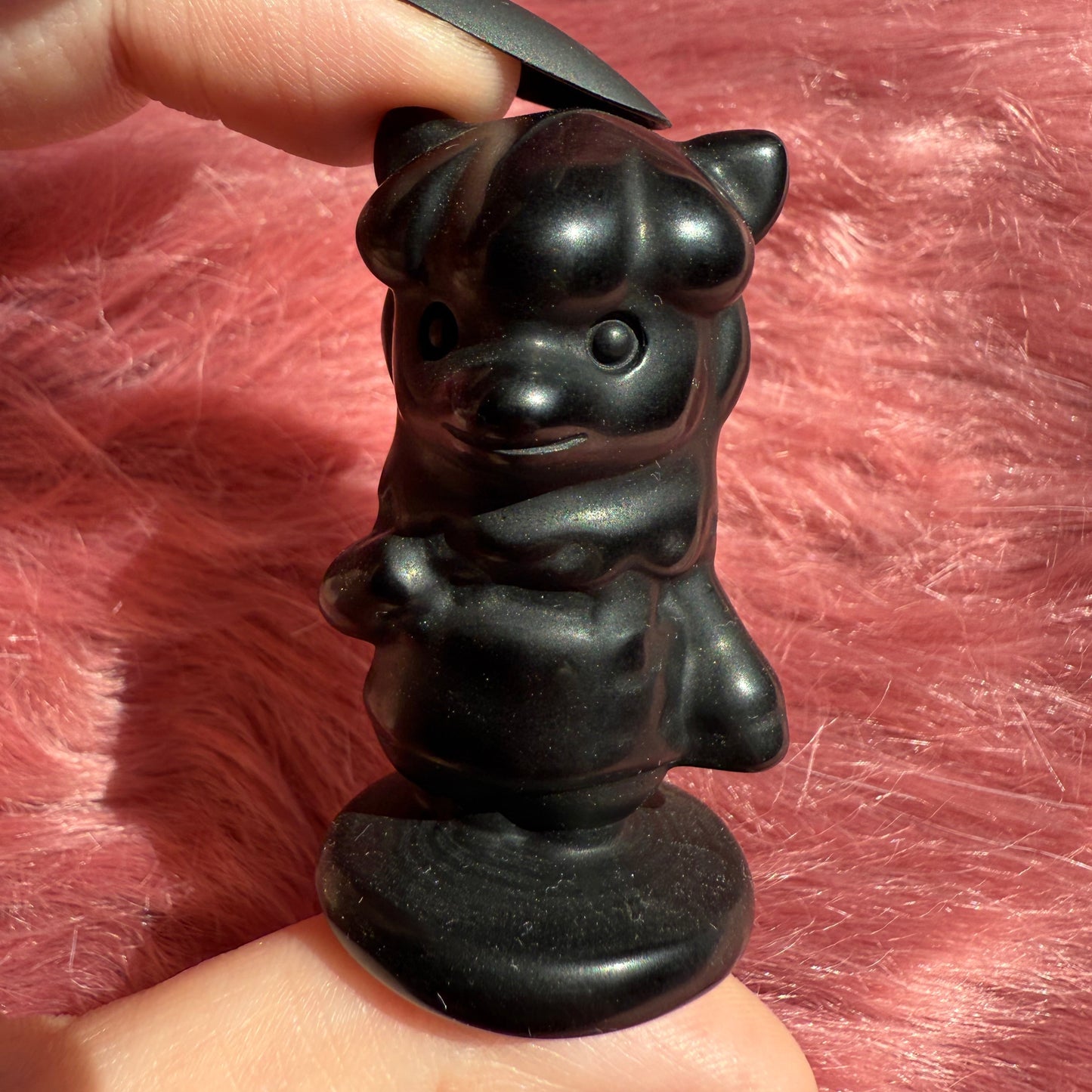 Stunning High Quality AC Llama Black Obsidian Carving