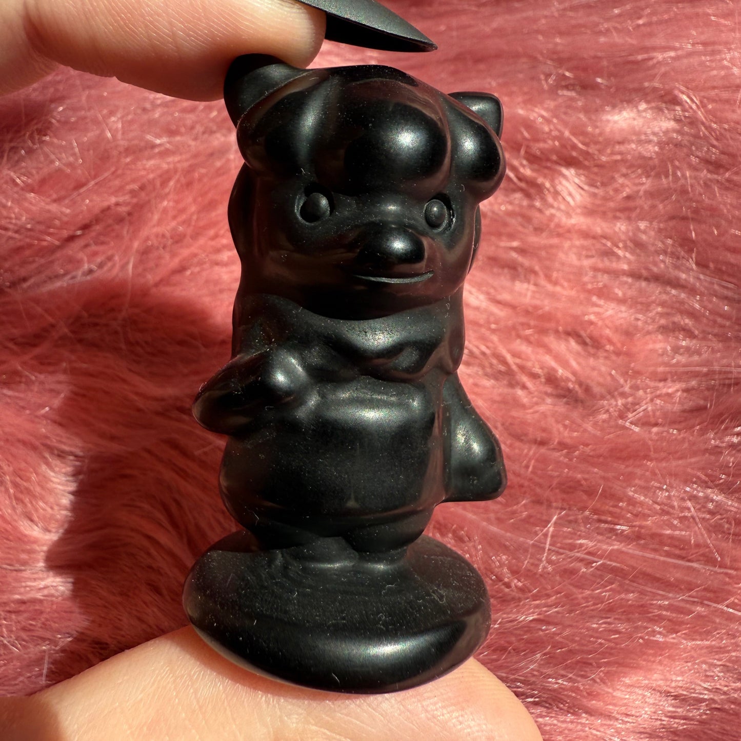 Stunning High Quality AC Llama Black Obsidian Carving