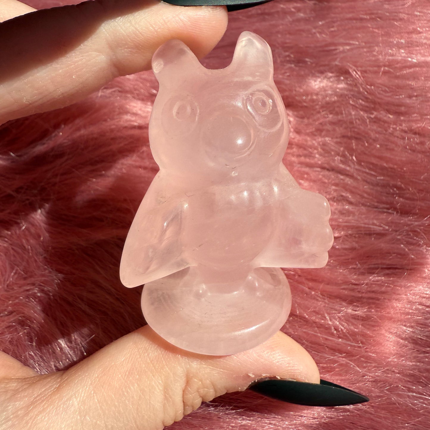 Stunning High Quality AC Blathers Rose Quartz Carving