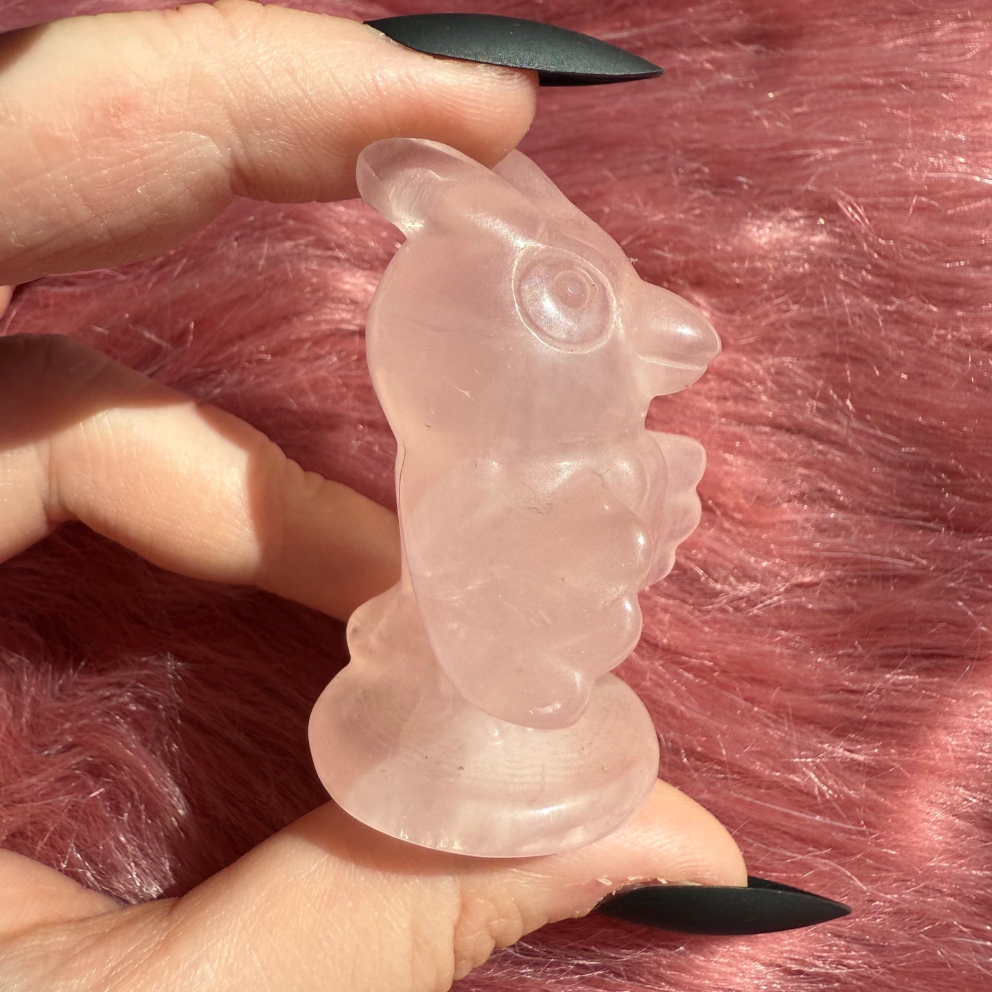 Stunning High Quality AC Blathers Rose Quartz Carving