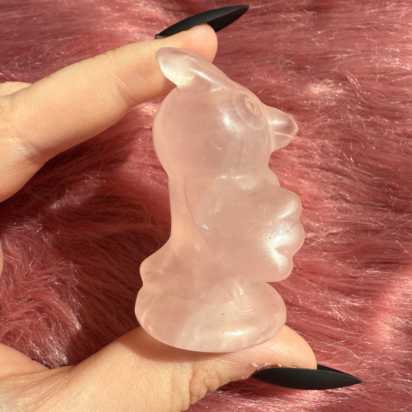 Stunning High Quality AC Blathers Rose Quartz Carving