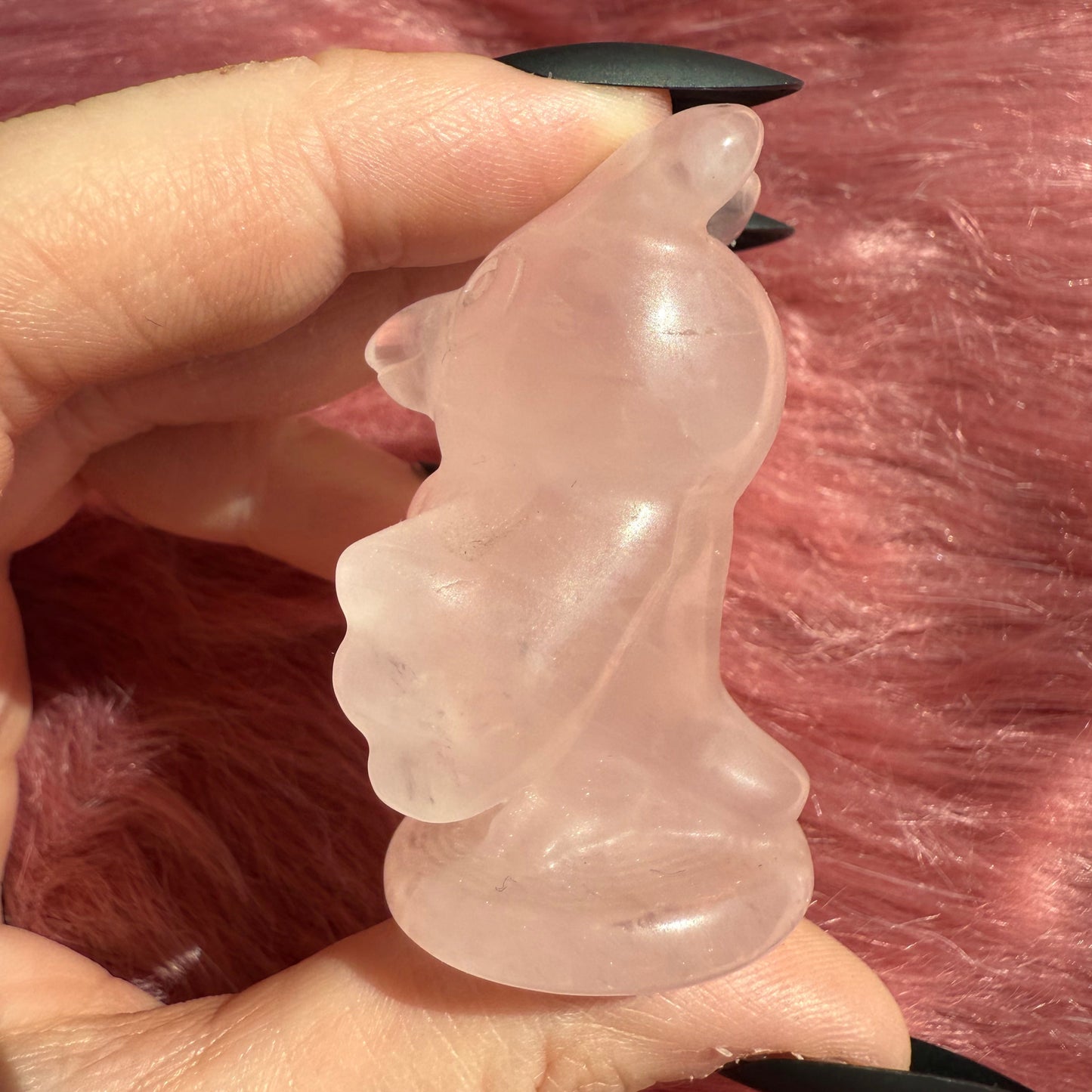 Stunning High Quality AC Blathers Rose Quartz Carving