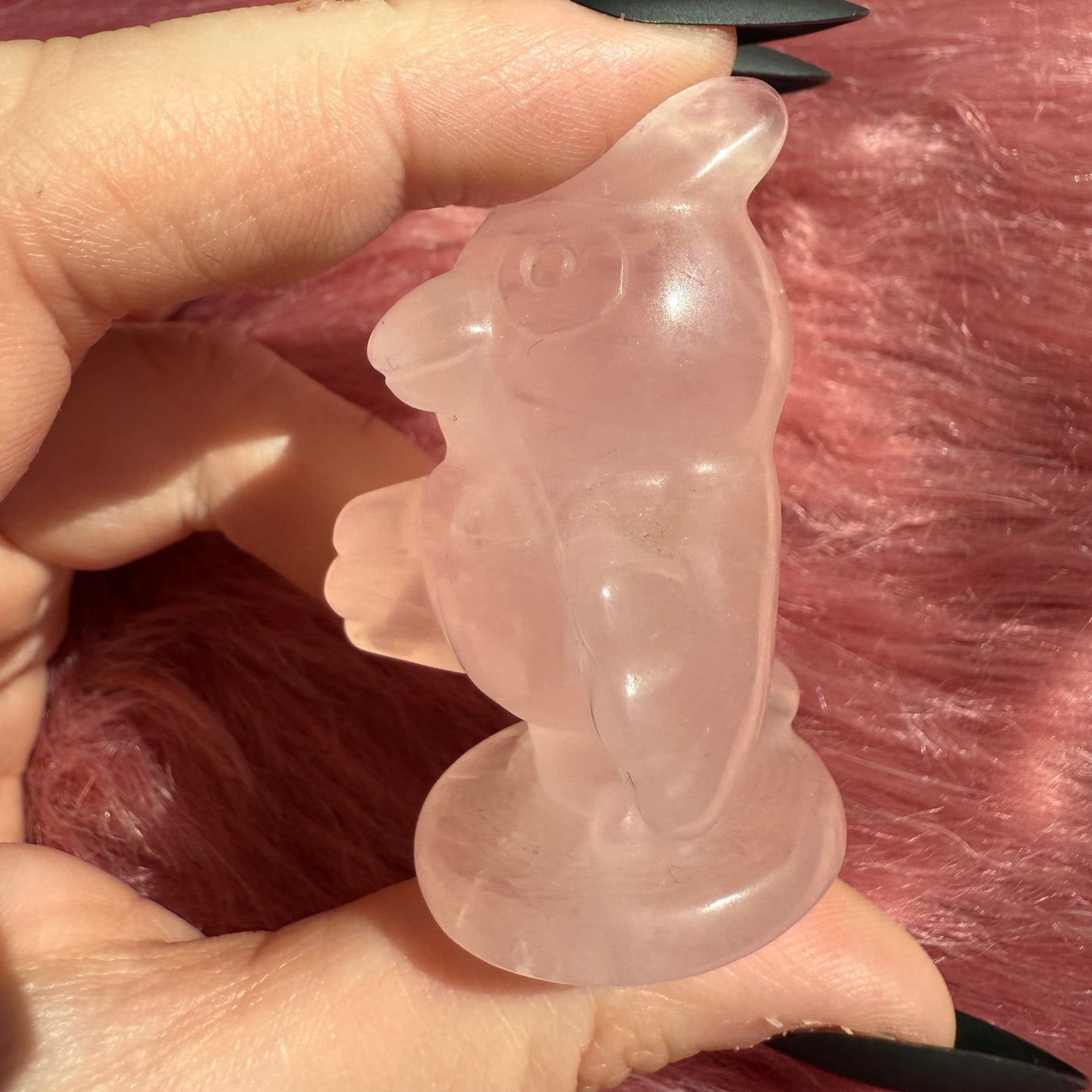 Stunning High Quality AC Blathers Rose Quartz Carving
