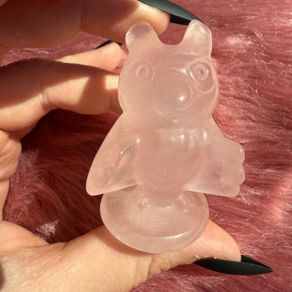 Stunning High Quality AC Blathers Rose Quartz Carving