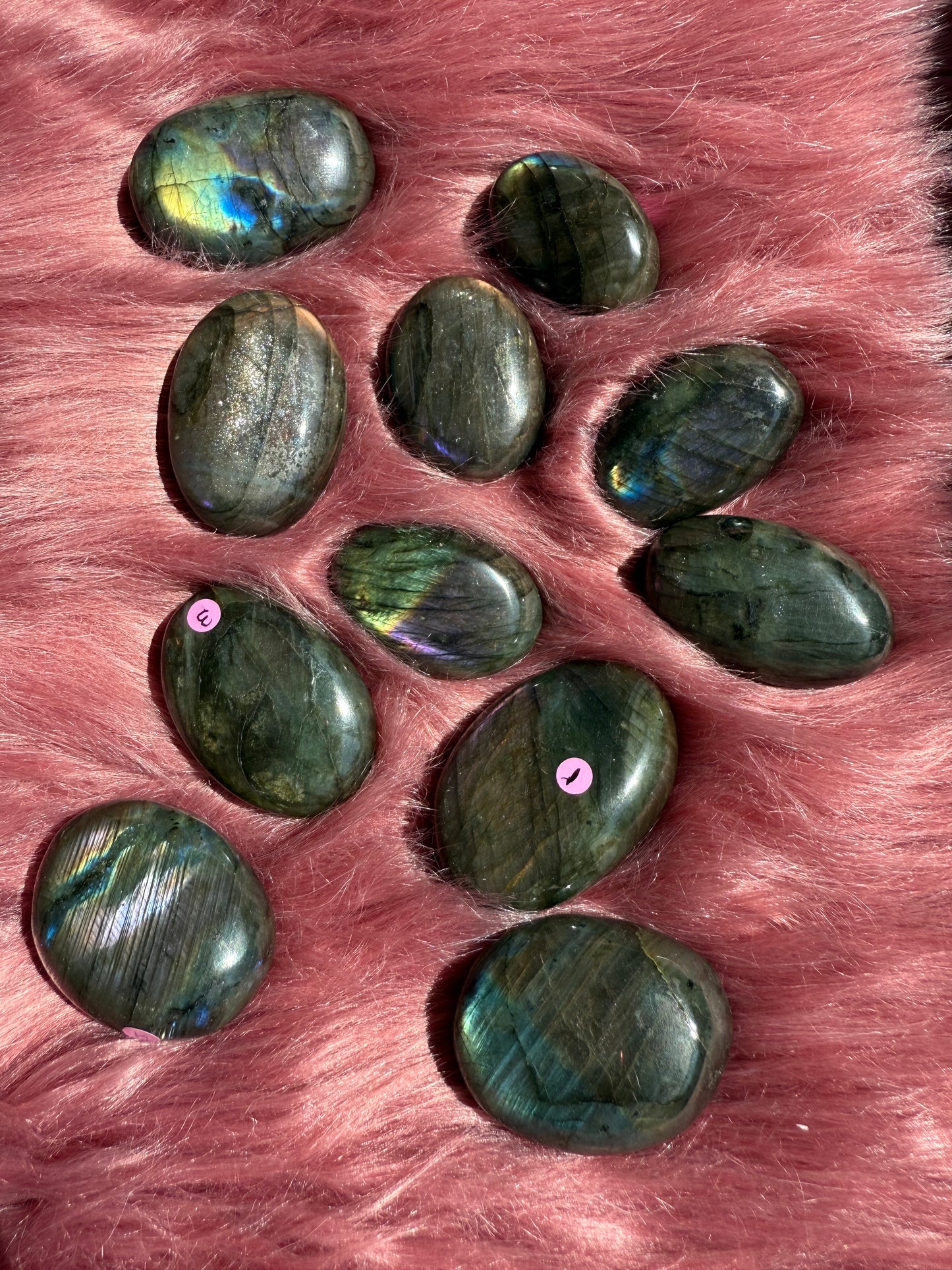 ONE (1) Stunning Flashy Purple Labradorite Palmstone - Intuitively Selected