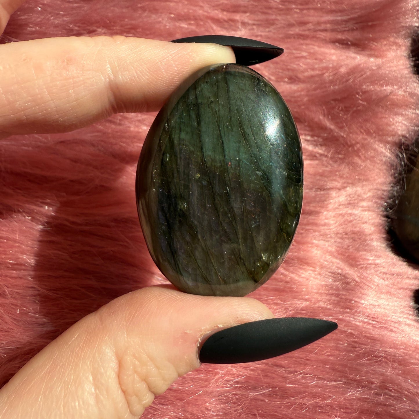 ONE (1) Stunning Flashy Purple Labradorite Palmstone - Intuitively Selected