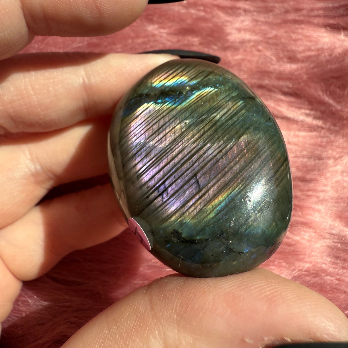 ONE (1) Stunning Flashy Purple Labradorite Palmstone - Intuitively Selected