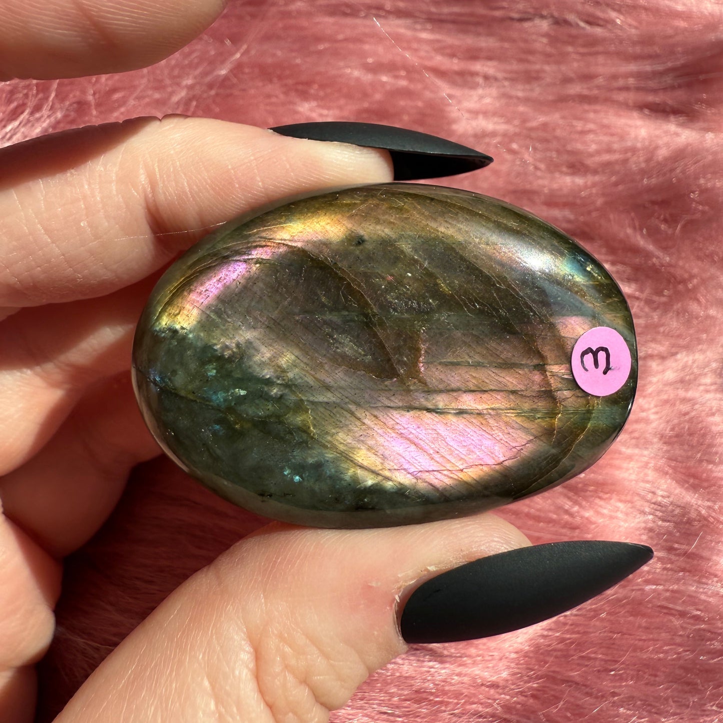 ONE (1) Stunning Flashy Purple Labradorite Palmstone - Intuitively Selected