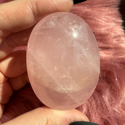 ONE (1) Stunning Flashy Rose Quartz Palmstone - Intuitively Selected