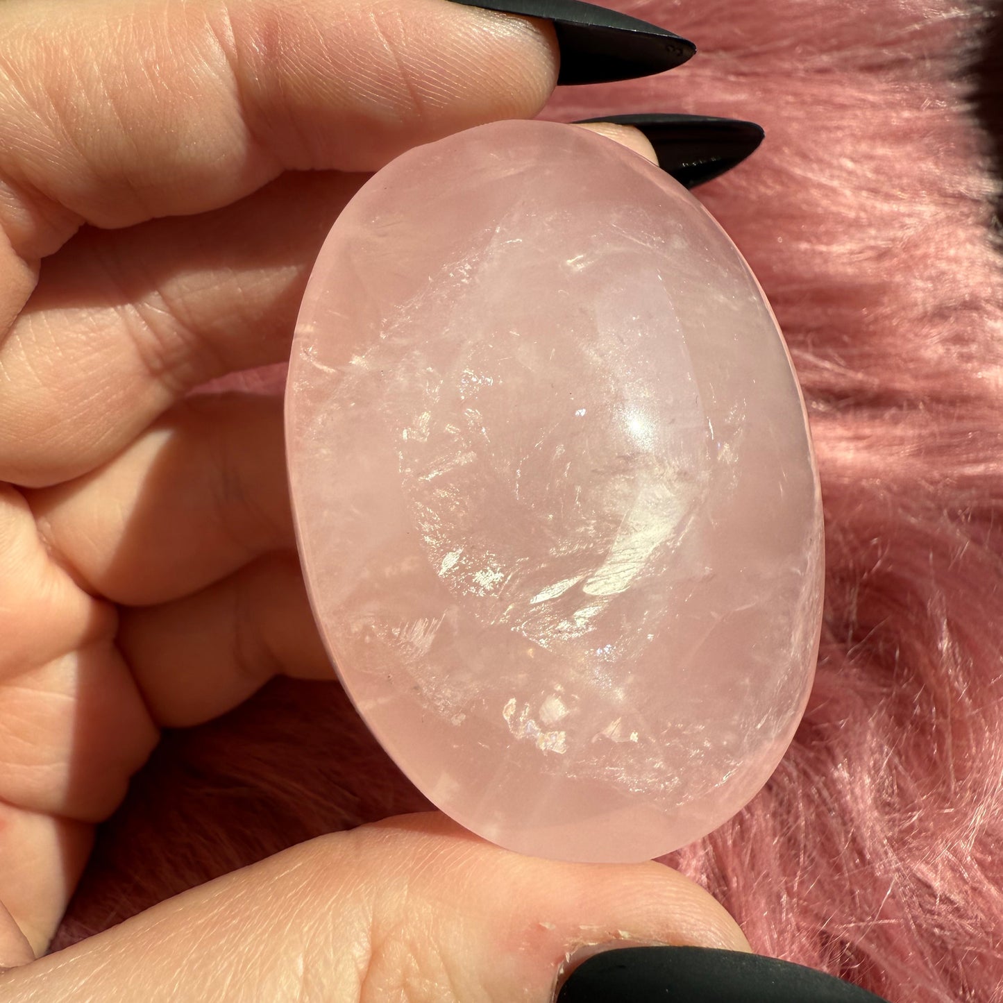 ONE (1) Stunning Flashy Rose Quartz Palmstone - Intuitively Selected