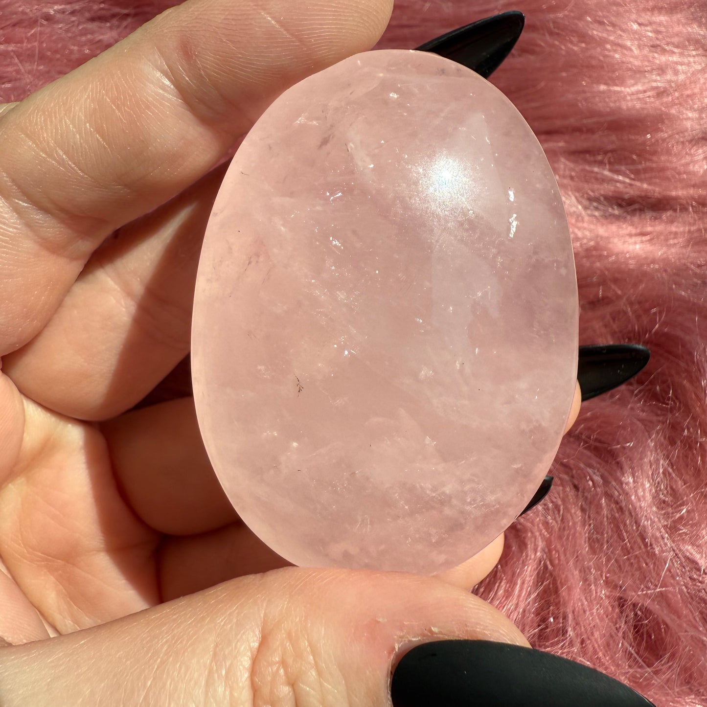 ONE (1) Stunning Flashy Rose Quartz Palmstone - Intuitively Selected