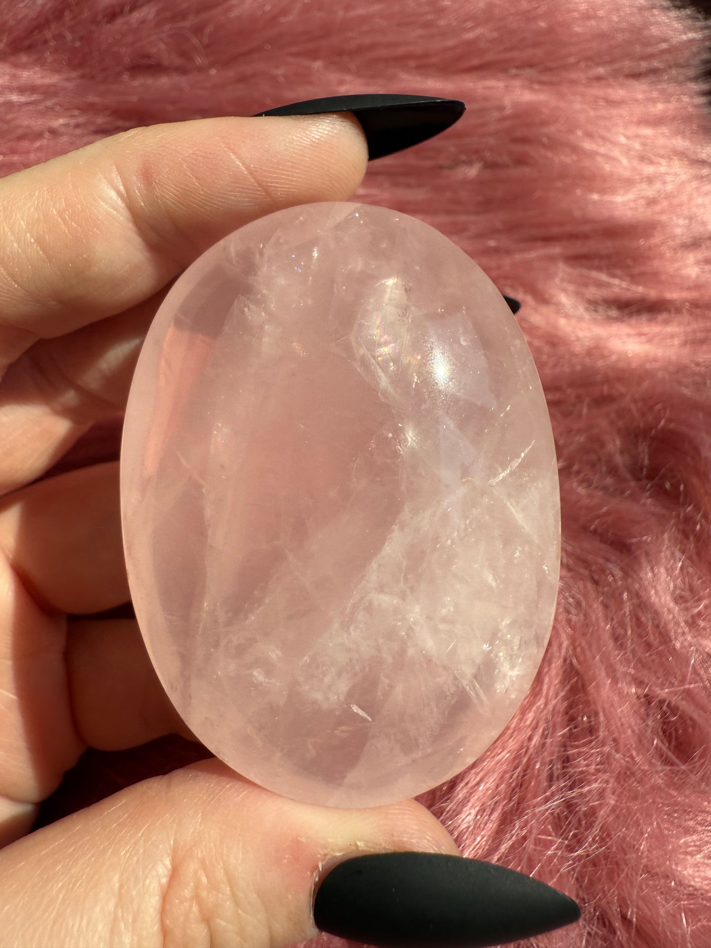 ONE (1) Stunning Flashy Rose Quartz Palmstone - Intuitively Selected