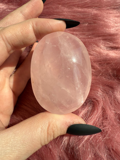 ONE (1) Stunning Flashy Rose Quartz Palmstone - Intuitively Selected